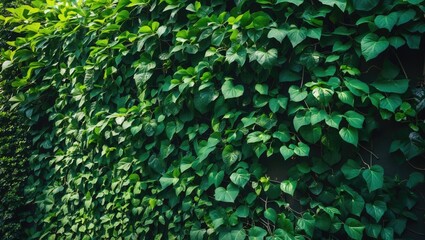 Aufkleber - Green climbing Fig plant as a wall backdrop