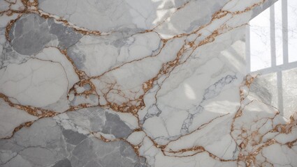 Aufkleber - Gray marble backdrop with brown wavy veins, perfect for decorative ceramic tile surfaces.