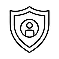 Poster - user identity protection shield icon for secure profile and privacy access control security symbol