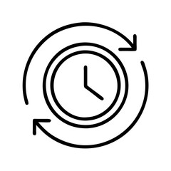 Poster - Clock with circular arrows icon for time management and scheduling concept design vector illustration