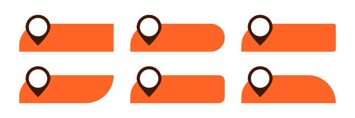 Leinwandbilder - Set of map pin text tag icons. Pointer icon pin with space for text vector collection