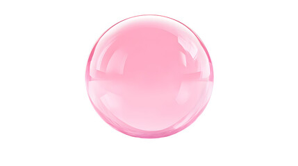 Glossy pink bubble with soft reflections, semi-transparent,