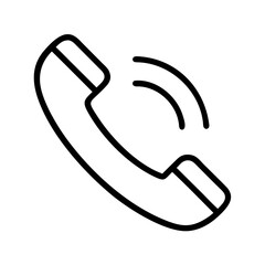 Poster - Phone call icon vector illustration for contact us support and communication line art design concept 