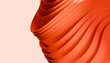 © Connect Images - Abstract orange and beige wavy layered pattern in a minimalist artistic design. 3D rendering