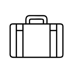 Poster - Outline suitcase vector icon illustration for travel baggage business and vacation concept design 