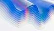 © Connect Images - Abstract wave pattern with gradient hues of blue and pink on a light background. Blender 3D illustration