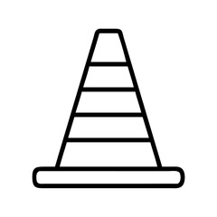 Poster - Traffic cone outline vector icon illustration safety cone construction cone road cone warning cone sign 