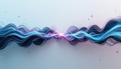 Poster - Dynamic energy waves illustrating motion and flow abstract digital art modern design creative visualization conceptual environment