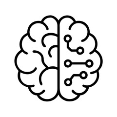 Poster - Artificial intelligence brain vector concept for machine learning and neural network design icon art