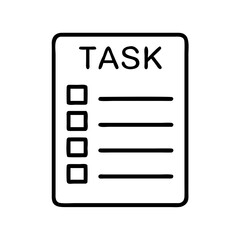 Poster - Task list vector icon for project management and personal organizer reminder with check boxes and lines