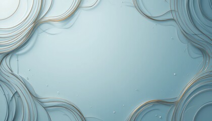 Poster - Abstract wave design digital art background blue palette minimalist style artistic concept for creative projects