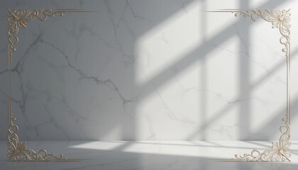 Poster - Elegant marble background with delicate shadows clean aesthetic photography studio bright environment minimalistic concept for creative projects