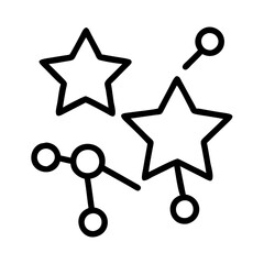 Poster - Stars and connections vector icon for graphic design projects and creative illustrations use, outline style