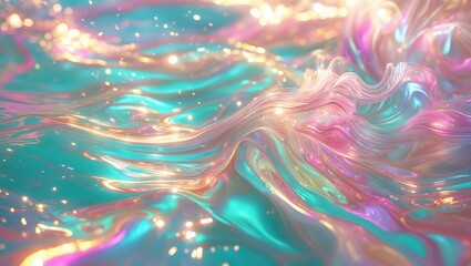 Aufkleber - Light reflections on an iridescent colorful water surface