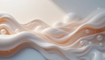 Poster - Fluid motion abstract artwork digital medium contemporary style soft color palette artistic perspective creative expression