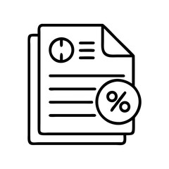 Poster - Financial report with percentage discount offer document outline vector icon design for business analysis 