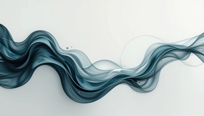 Poster - Flowing abstract design of waves digital art contemporary style minimalist environment aesthetic perspective visual harmony for graphic design