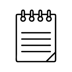 Poster - Notepad icon vector illustration for notes, memo, writing, and planning with blank paper and ring binder