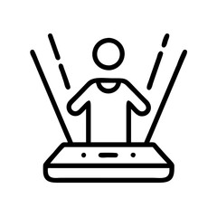 Poster - Hologram technology person icon vector illustration for augmented reality and virtual reality applications
