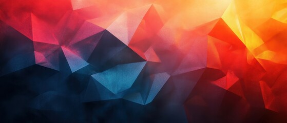 Poster - Abstract geometric background with vibrant color gradients and polygonal shapes creating a modern and dynamic visual effect for graphic design