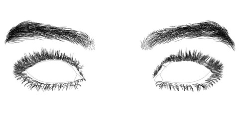 Poster - The eyes are sketched in black and white using a pencil. The eyes are drawn with a pencil, and they have a realistic appearance