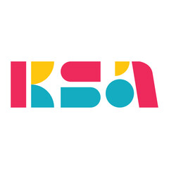 Aufkleber - This is a simple flat design of an initial letter KSA in multiple colors in boho chic style.