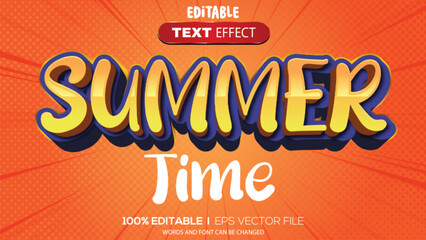 Poster - 3d text effect summer time theme
