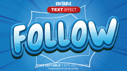 Poster - 3d text effect theme follow