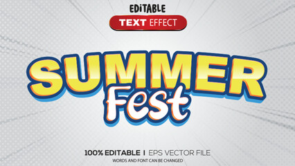 Poster - 3d text effect summer fest theme