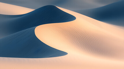 Wall Mural - dunes with soft curves and shadows creating a natural abstract background