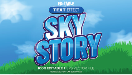 Poster - 3d text effect sky story theme