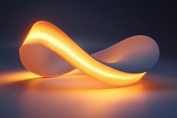 Poster - Dynamic design of a glowing abstract sculpture in modern artistic setting