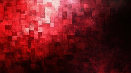Poster - Abstract red mosaic tile background with textured surface and gradient lighting for creative designs