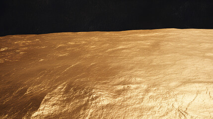 Poster - Golden Texture: The image presents a close-up view of a golden surface, exuding a sense of opulence and tactile intrigue. It shows detailed patterns and textures, against a darkened backdrop.