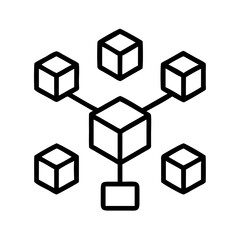 Poster - Blockchain network technology concept with cube connection data structure icon