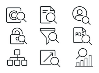 Poster - Comprehensive 3d search icons set for digital applications and user interfaces