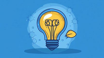 Poster - Light bulb illustration idea concept creative innovation solution inspiration brainstorm thinking design 100
