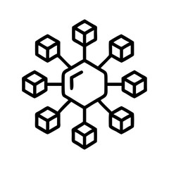 Poster - Decentralized network icon representing blockchain technology and connections