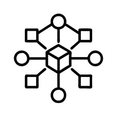 Poster - Network connection diagram with cube and nodes vector illustration outline design