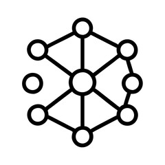 Aufkleber - Network connection diagram with nodes and edges for data visualization design