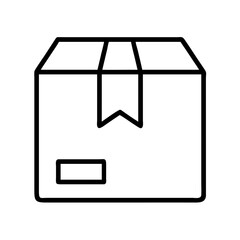 Poster - Outline cardboard box icon for shipping delivery and packaging services design use