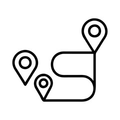 Poster - Route planning icon showing path with location pins for navigation and direction