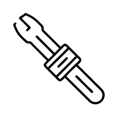 Poster - Illustration of a black outline adjustable wrench spanner tool for mechanics work