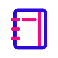 Poster - Notebook icon in minimalist style with vibrant colors  