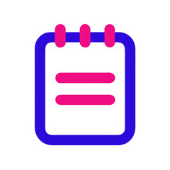 Poster - Colorful notepad icon with lines on a white background  