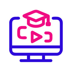Poster - Online Learning Platform Icon Design with Graduation Cap  
