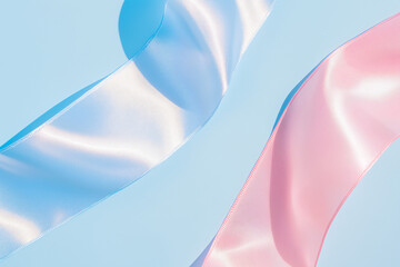 Poster - Ribbons in Harmony: Elegant ribbons of pastel hues intertwine and dance gracefully, evoking a sense of gentle flow and aesthetic delight. 