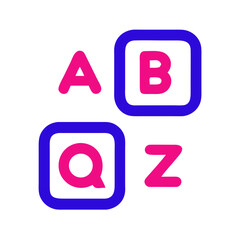 Poster - Iconic Letter Blocks Featuring A B Q Z for Learning and Education  