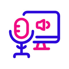 Poster - Icon of microphone and computer representing lecture recording  