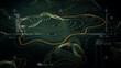 © Kittiphat - Futuristic Holographic Terrain environment, geomorphology, topography loop motion graphic user interface head up display screen